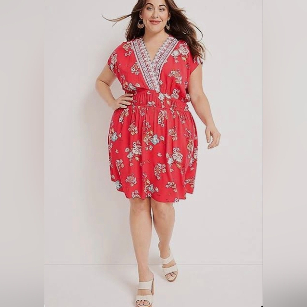 Maurices Plus Size Floral Smocked Skater Dress NWTs